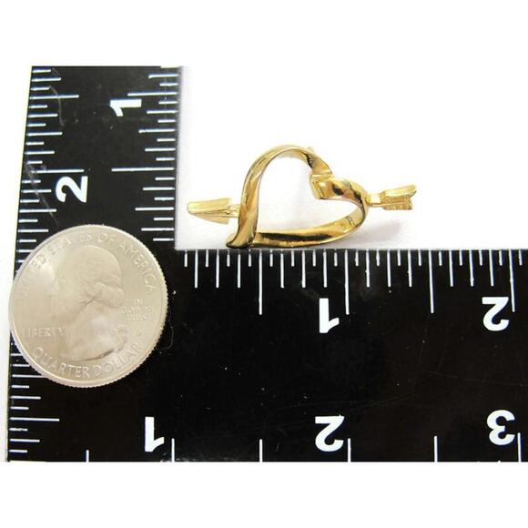 Avon Heart Arrow Vintage Hat Lapel Pin Gold Tone - Picture 9 of 9
